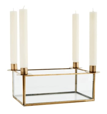 Glasbox mit Kerzenständer, 25 x 15 cm