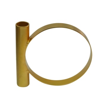 Kerzenhalter "Geo2" aus Eisen in Gold, 15x12,5cm