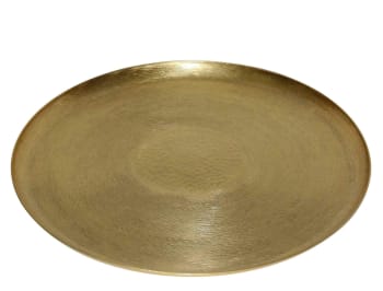 Deko-Tablett Tepsi in Gold, 37cm aus Eisen
