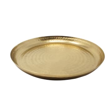 Deko-Tablett Amana in Gold, 30cm aus Eisen