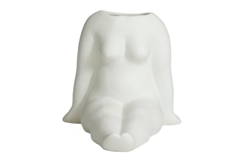 Vase AVAJI sitzender weiblicher Torso, 16x14cm