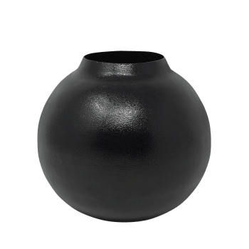 Vase Siyah in Schwarz, 15,5x14,5cm aus Eisen