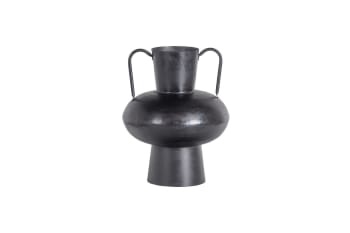 Vere - Grand vase en métal noir H37
