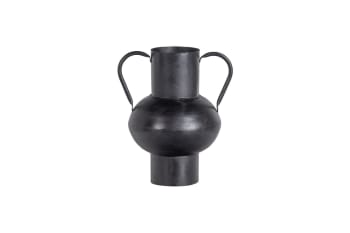 Vere - Vase en métal noir H28