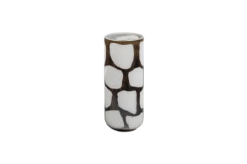 Blair - Grand vase en verre noir et blanc H34