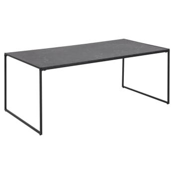 Félice - Table basse rectangulaire en mélaminé et métal noir