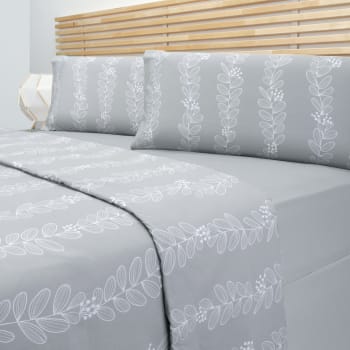 Juego de sábanas 100% algodón sostenible blanco 3 piezas cama 135 cm BIRDS