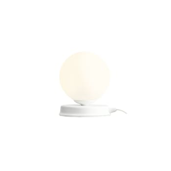 BALL S - Lampe de table en métal blanc