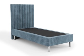 Modernes Bett aus massivem Kiefernholz und HDF-Platte 90x200 blau