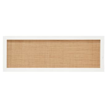 Ellen raphia - Cabecero de madera maciza y rafia en tono blanco de 140x60cm