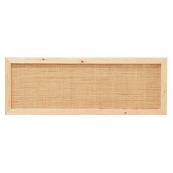 Ellen raphia - Cabecero de madera maciza y rafia en tono natural de 180x60cm