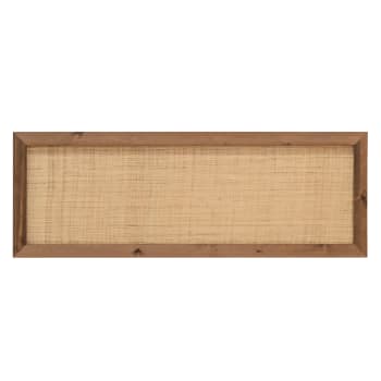 Ellen raphia - Cabecero de madera maciza y rafia en tono envejecido de 200x60cm