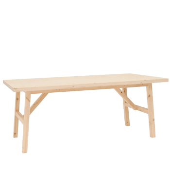 Siep - Mesa de comedor de madera maciza en tono natural de 160x90cm