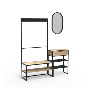 Wilko - Ensemble meubles d'entrée console + portant + miroir