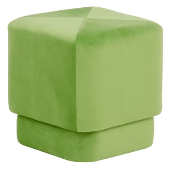 Puff tapizado verde de terciopelo