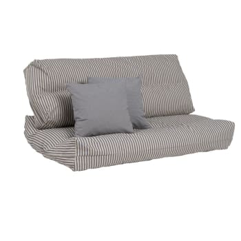 Set de 2 cojines de exterior antimanchas sofá pallet de teflón gris