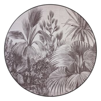 Cuadro lienzo fotoimpreso de palmeras enmarcado de madera gris