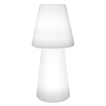 Lámpara de exterior led Bossa de pie blanca de plástico de Ø 28x60 cm