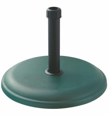 Base de parasol de 16 kg. verde de cemento y acero de Ø 45 cm