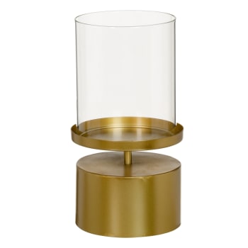 Portavelas copa dorado de metal de Ø 18x34 cm