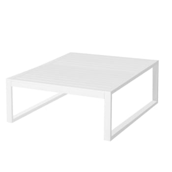 Mesa de centro de jardín laminada Io de aluminio blanca