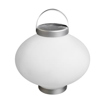Lámpara exterior de mesa led blanca de 24x27x27 cm