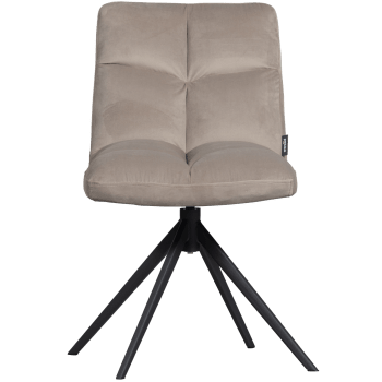 Vinny - Chaise de table pivotant en velours sable