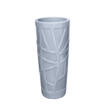Vaso in resina da esterno e interno doppiofondo grigio 38x38x90H cm