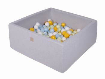 Piscina de bolas gris claro 300 Blanco/Amarillo/Verde claro/Azul claro