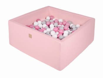 Piscine À Balles pour Bébé Rose Pastel 300 Balle Gris/Blanc/Rose Clair