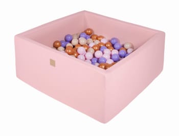 LiLu Cestino Grande con PomPoms e Coperchio - Rosa - 14 cm - 100% Vimini  unisex (bambini)