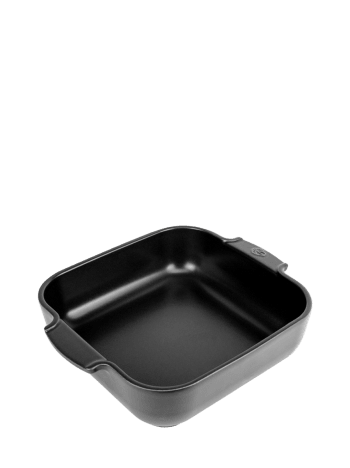 Appolia - Plat four céramique carré noir satin 28 cm
