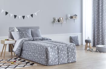 BICIS - Edredón confort acolchado 200 gr jacquard gris cama 135 (190x265 cm)