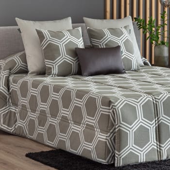 Colcha Edredón acolchada jacquard gris cama 135 (135x225+50 cm) UTIEL