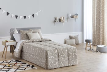 BICIS - Edredón confort acolchado 200 gr jacquard beige cama 135 (190x265 cm)