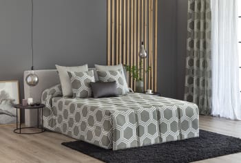 UTIEL - Edredón confort acolchado 200 gr jacquard verde cama 90 (190x265 cm)