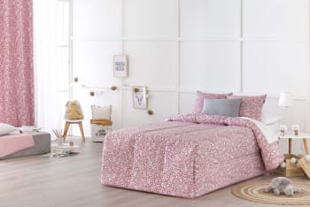 LAZOS - Edredón confort acolchado 200 gr jacquard rosa cama 105 (190x265 cm)
