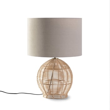 Lampada da tavolo in rattan naturale, diametro 40,5 cm BOTAN