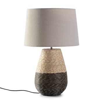 BOTAN - Lampe à poser en rotin naturel, diamètre 40,5 cm