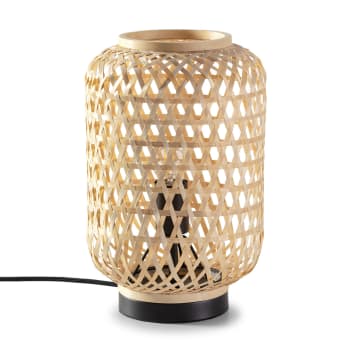 YUNA - Lampe à poser en bambou, diamètre 22,5 cm