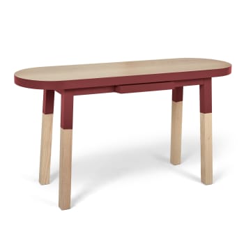 Egee - Mesa de escritorio de diseño 100% madera maciza - consola 140 cm