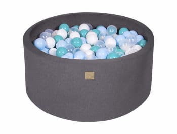 MeowBaby® Piscine Balles Pour Bébé Rond 90x30cm/200 Balles 7cm Fabriqué En  UE, Coton, Gris Clair: Menthe/Transparente/Argenté/Violet
