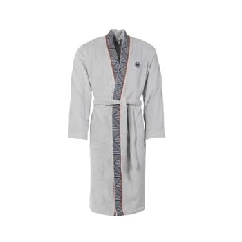 Rg2023 - Peignoir homme coton col kimono gris