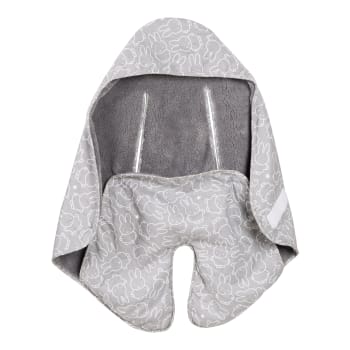 MIFFY - Baby-Einschlagdecke, mit Schlitzen für Gurte, Grau