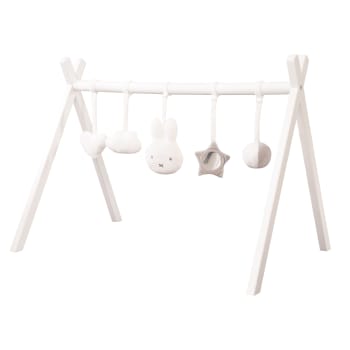 MIFFY - Arche d'éveil avec 5 jouets gris amovibles, bois blanc