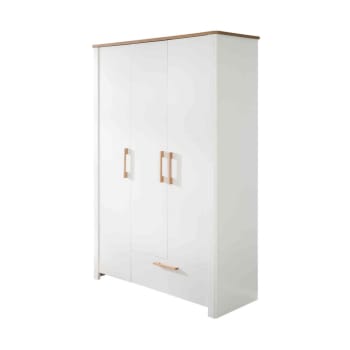 AVA - Kleiderschrank mit 3 Türen und 1 Schublade, Weiß