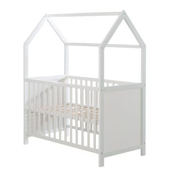 HAUSBETT - Lit cabane bébé 60x120 en bois blanc