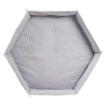 ROBA STYLE - Tapis de parc hexagonal hydrofuge 114 cm en polyester gris