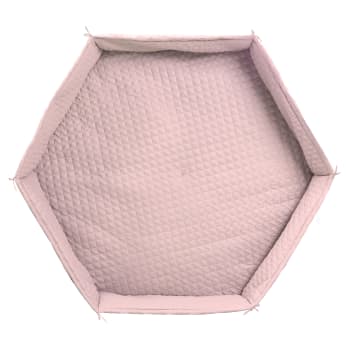 ROBA STYLE - Tapis de parc hexagonal hydrofuge 114 cm en polyester rose