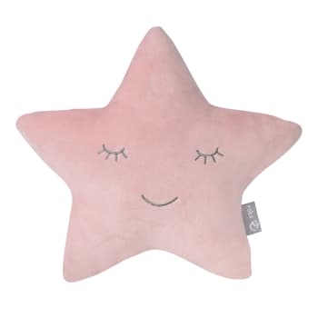 ROBA STYLE - Coussin étoile pour enfant en peluche douce et coton rose